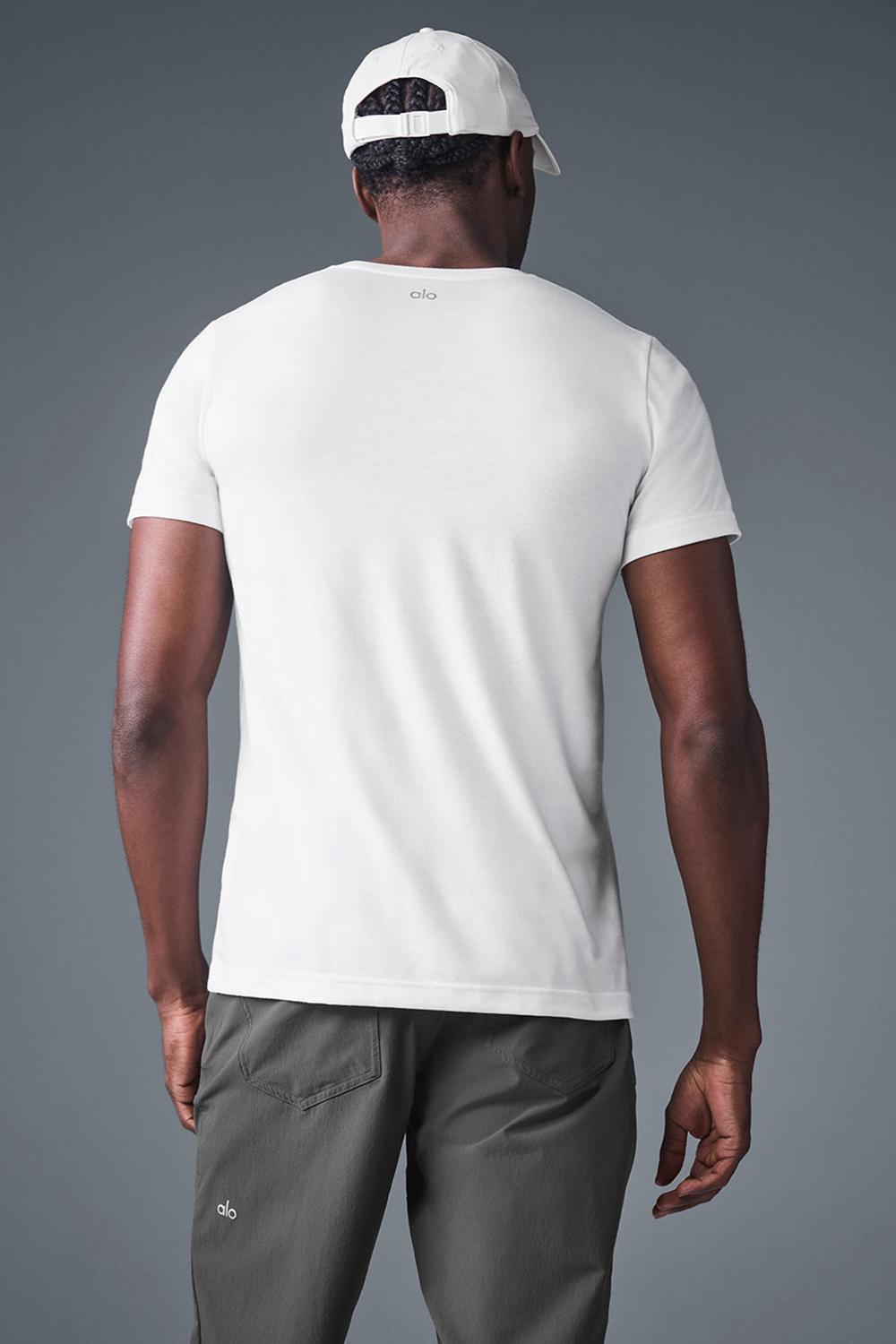 Camisetas Running Alo Yoga Triumph Hombre Blancas | España  AYBM-84256