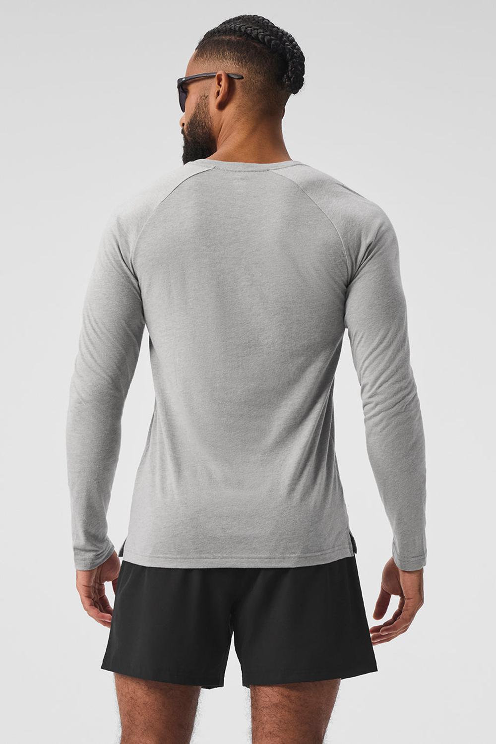 Camisetas Running Alo Yoga Triumph Long Sleeve Hombre Gris | España  EGCQ-48369