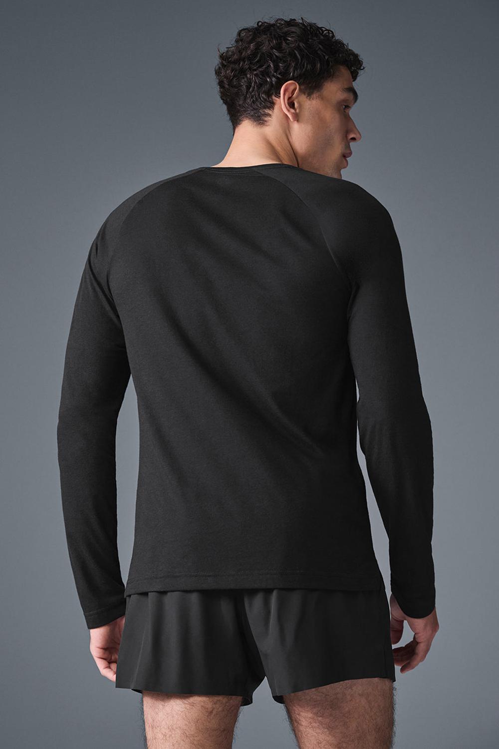 Camisetas Running Alo Yoga Triumph Long Sleeve Hombre Negras | España  XCSE-19637
