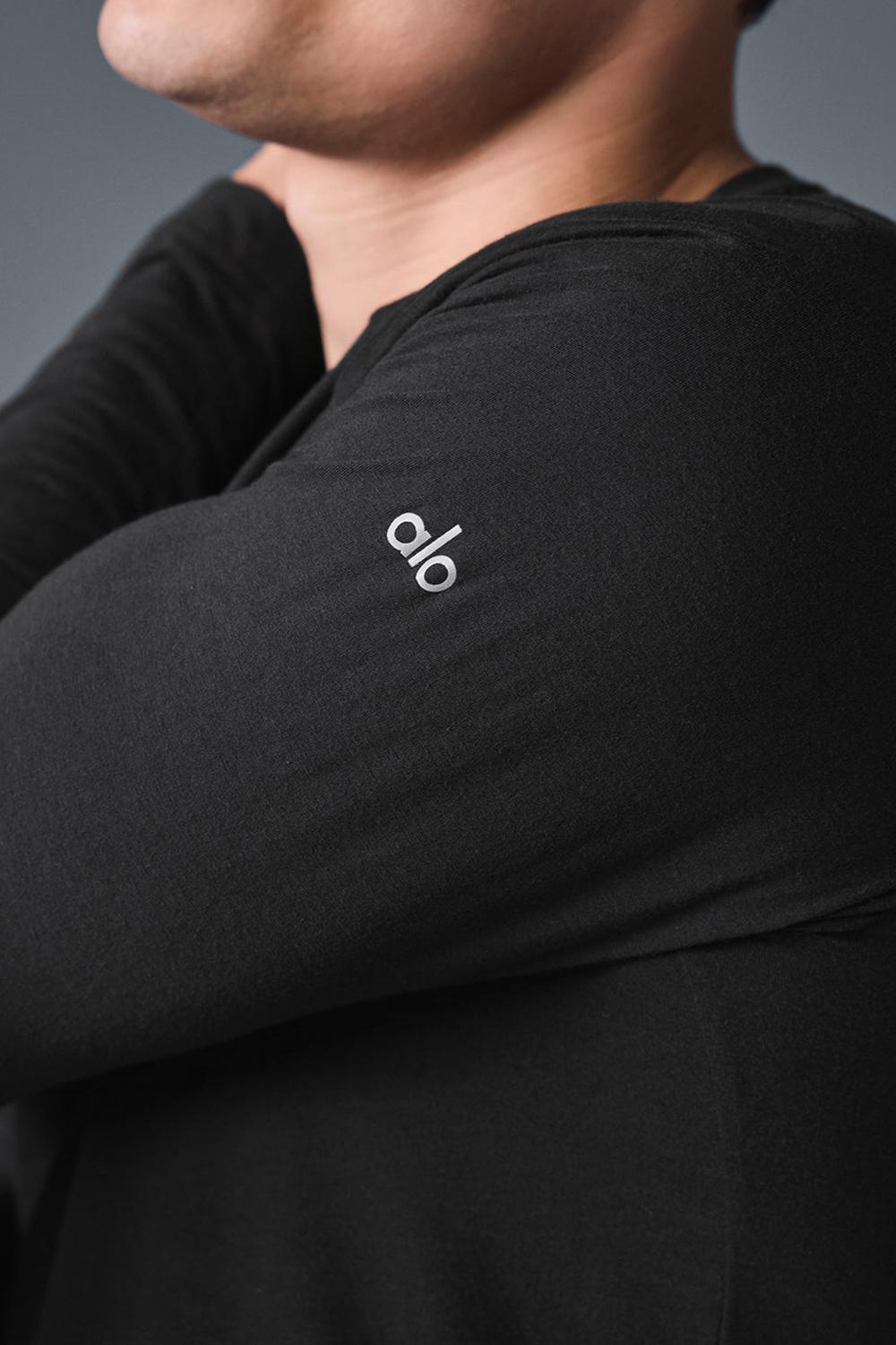 Camisetas Running Alo Yoga Triumph Long Sleeve Hombre Negras | España  XCSE-19637