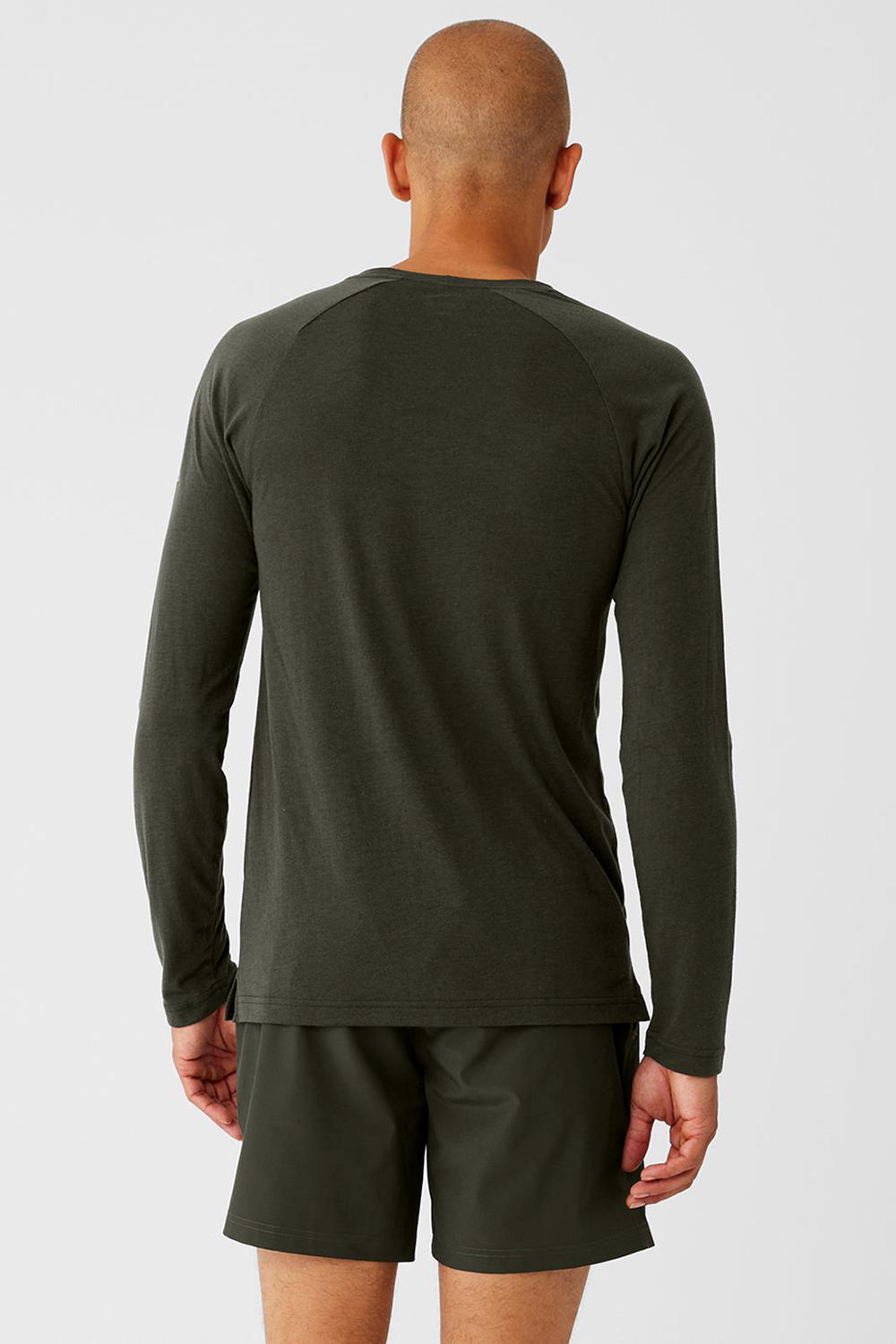 Camisetas Running Alo Yoga Triumph Long Sleeve Hombre Verde | España  FWDX-78609