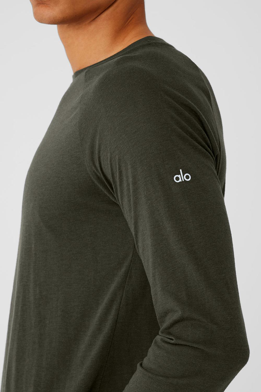 Camisetas Running Alo Yoga Triumph Long Sleeve Hombre Verde | España  FWDX-78609
