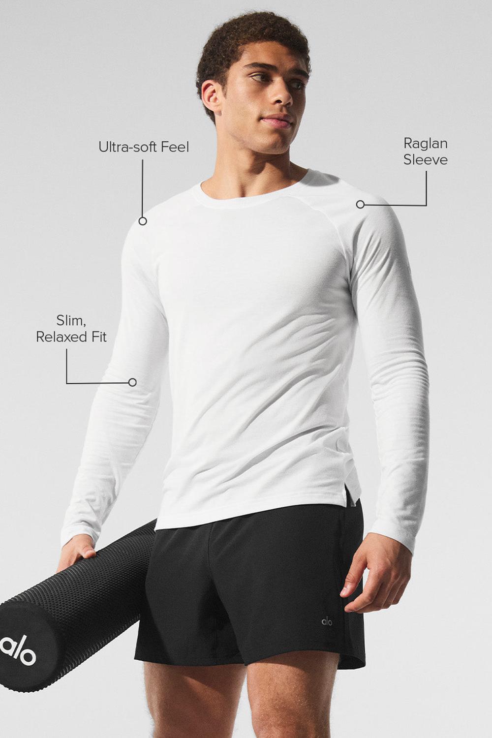 Camisetas Running Alo Yoga Triumph Long Sleeve Hombre Blancas | España  KZML-70312