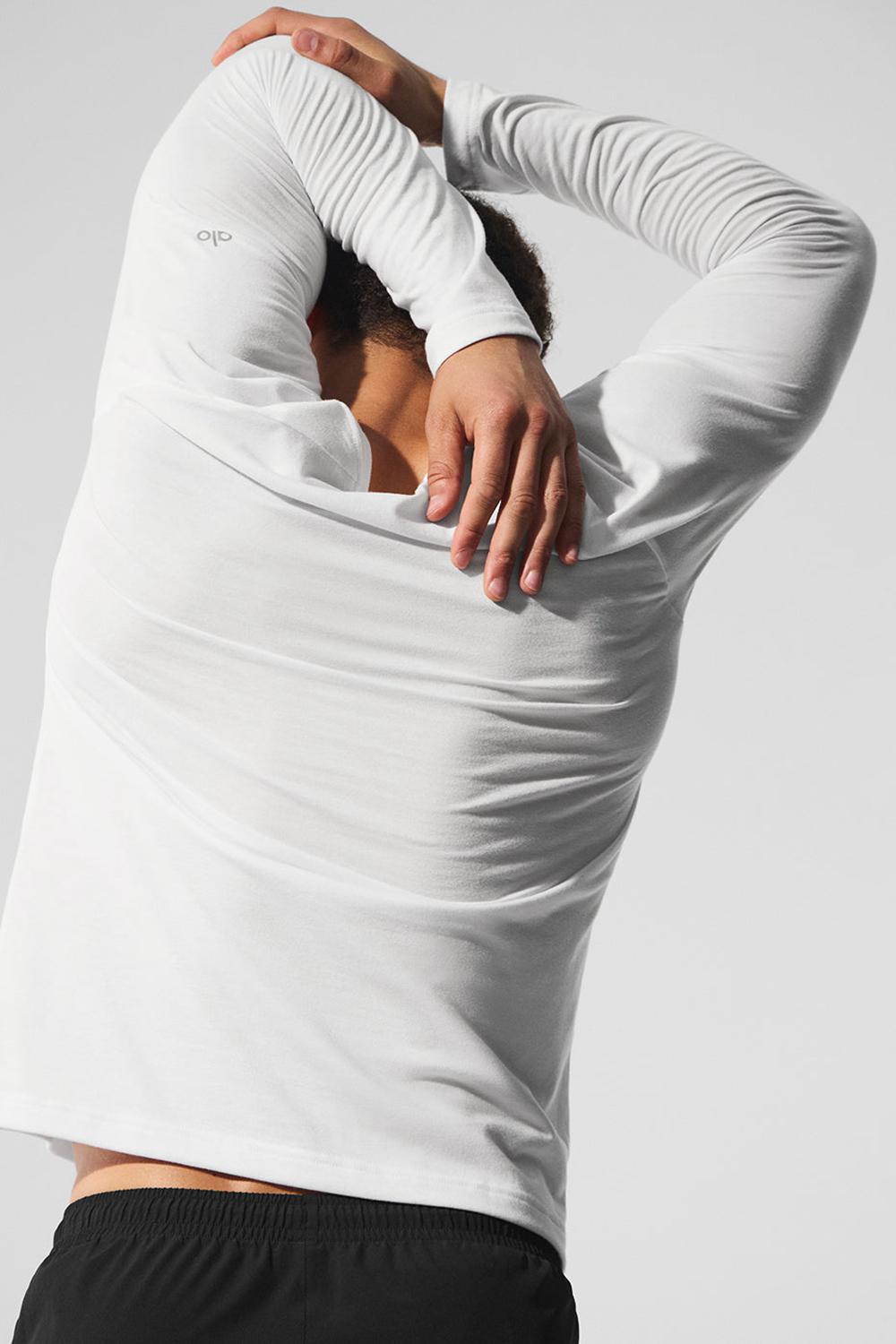 Camisetas Running Alo Yoga Triumph Long Sleeve Hombre Blancas | España  KZML-70312