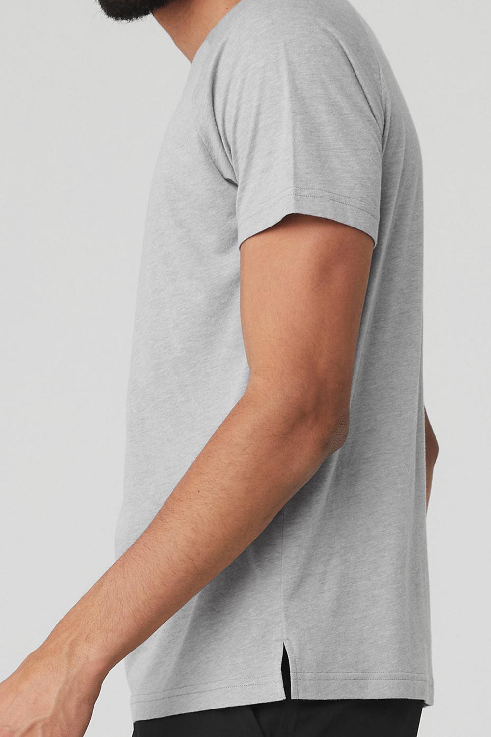 Camisetas Running Alo Yoga Triumph Raglan Hombre Gris | España  GRHV-35174