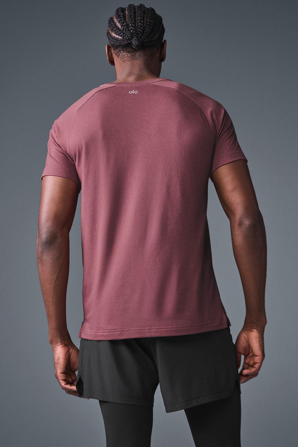 Camisetas Running Alo Yoga Triumph Raglan Hombre Burdeos | España  MTHQ-53708