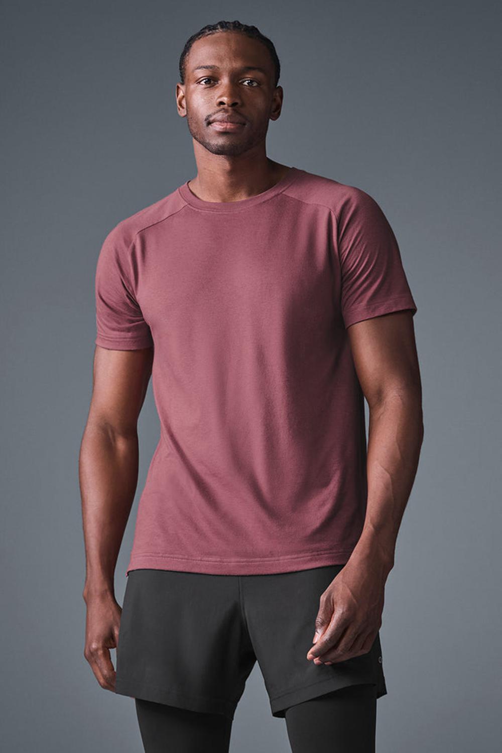 Camisetas Running Alo Yoga Triumph Raglan Hombre Burdeos | España  MTHQ-53708