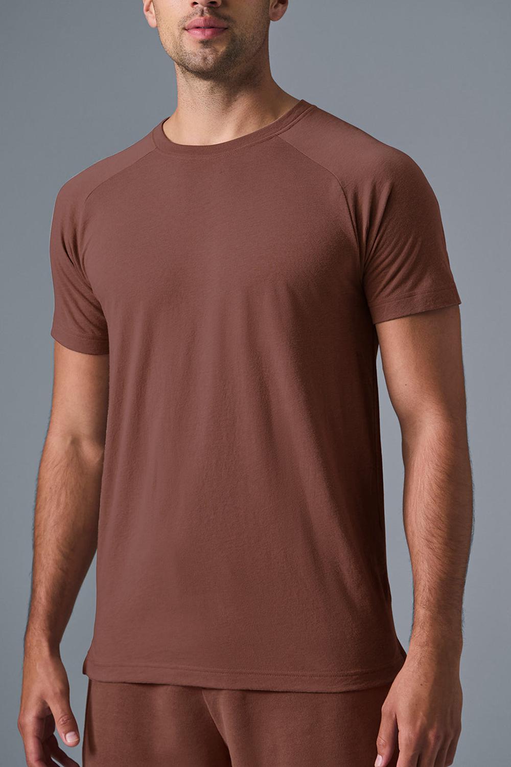 Camisetas Running Alo Yoga Triumph Raglan Hombre Chestnut | España  AYKJ-24875