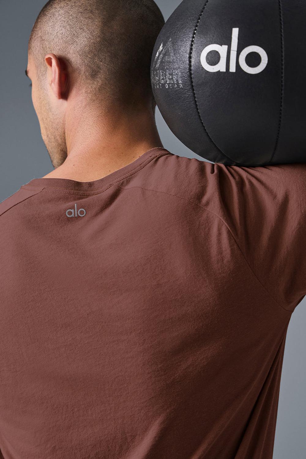 Camisetas Running Alo Yoga Triumph Raglan Hombre Chestnut | España  AYKJ-24875