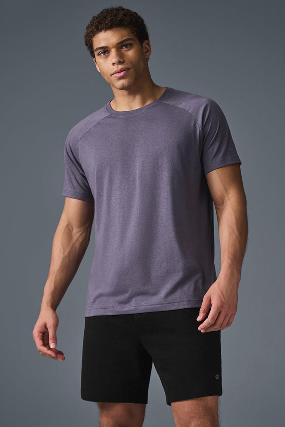 Camisetas Running Alo Yoga Triumph Raglan Hombre Italian Plum | España  QBKS-71056
