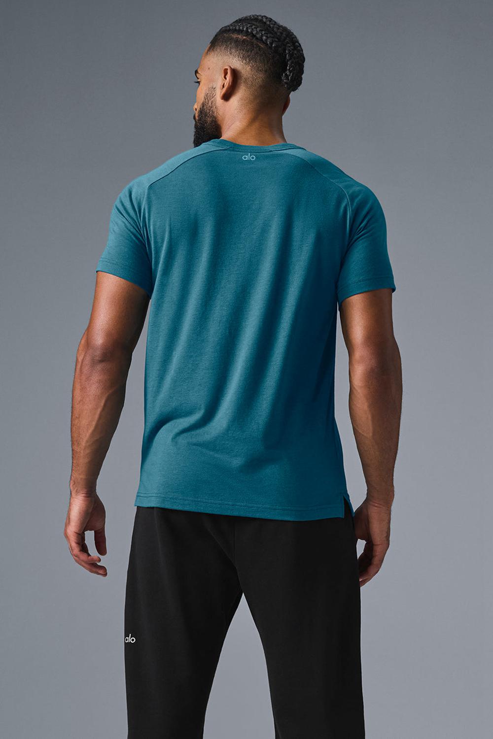 Camisetas Running Alo Yoga Triumph Raglan Hombre Oceanic Teal | España  HAZO-29170