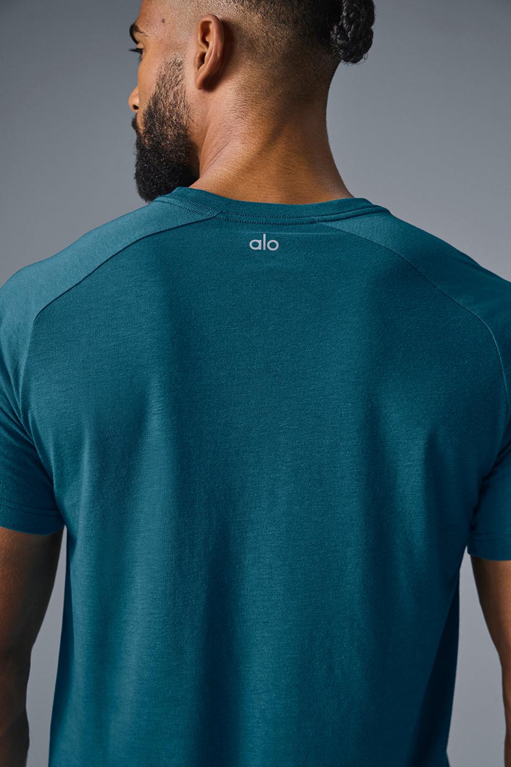 Camisetas Running Alo Yoga Triumph Raglan Hombre Oceanic Teal | España  HAZO-29170