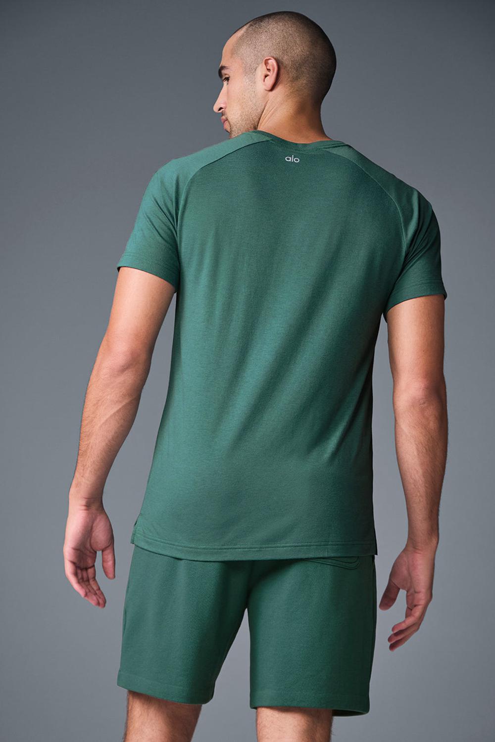 Camisetas Running Alo Yoga Triumph Raglan Hombre Winter Ivy | España  WIES-52091
