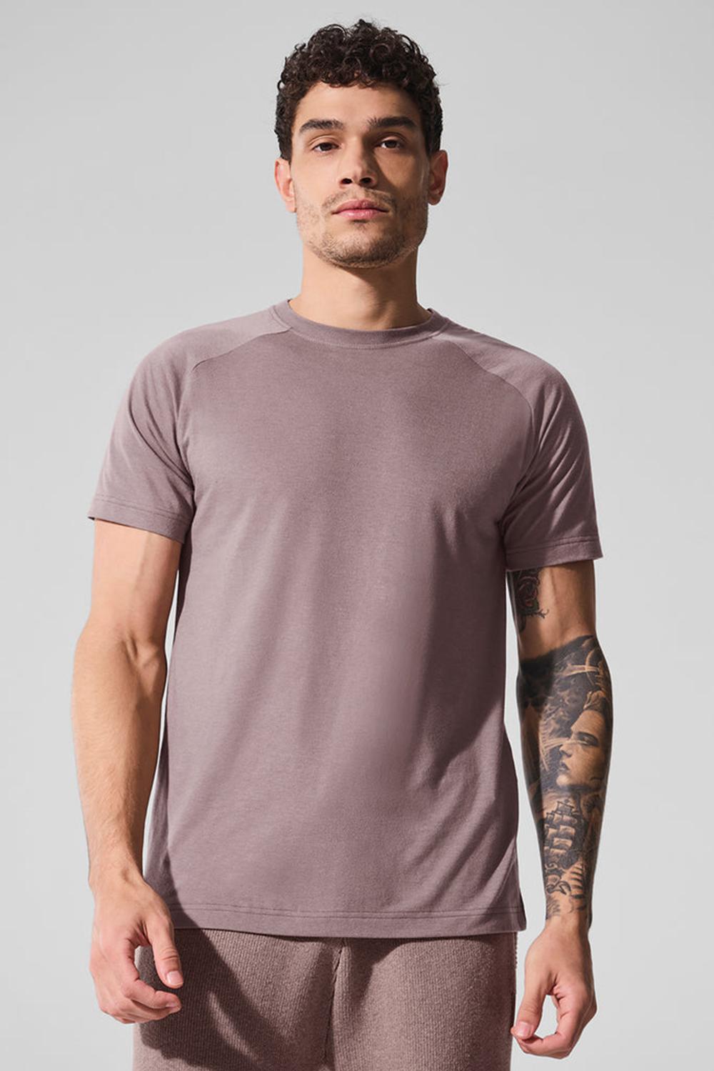 Camisetas Running Alo Yoga Triumph Raglan Hombre Mushroom | España  TWLU-48679