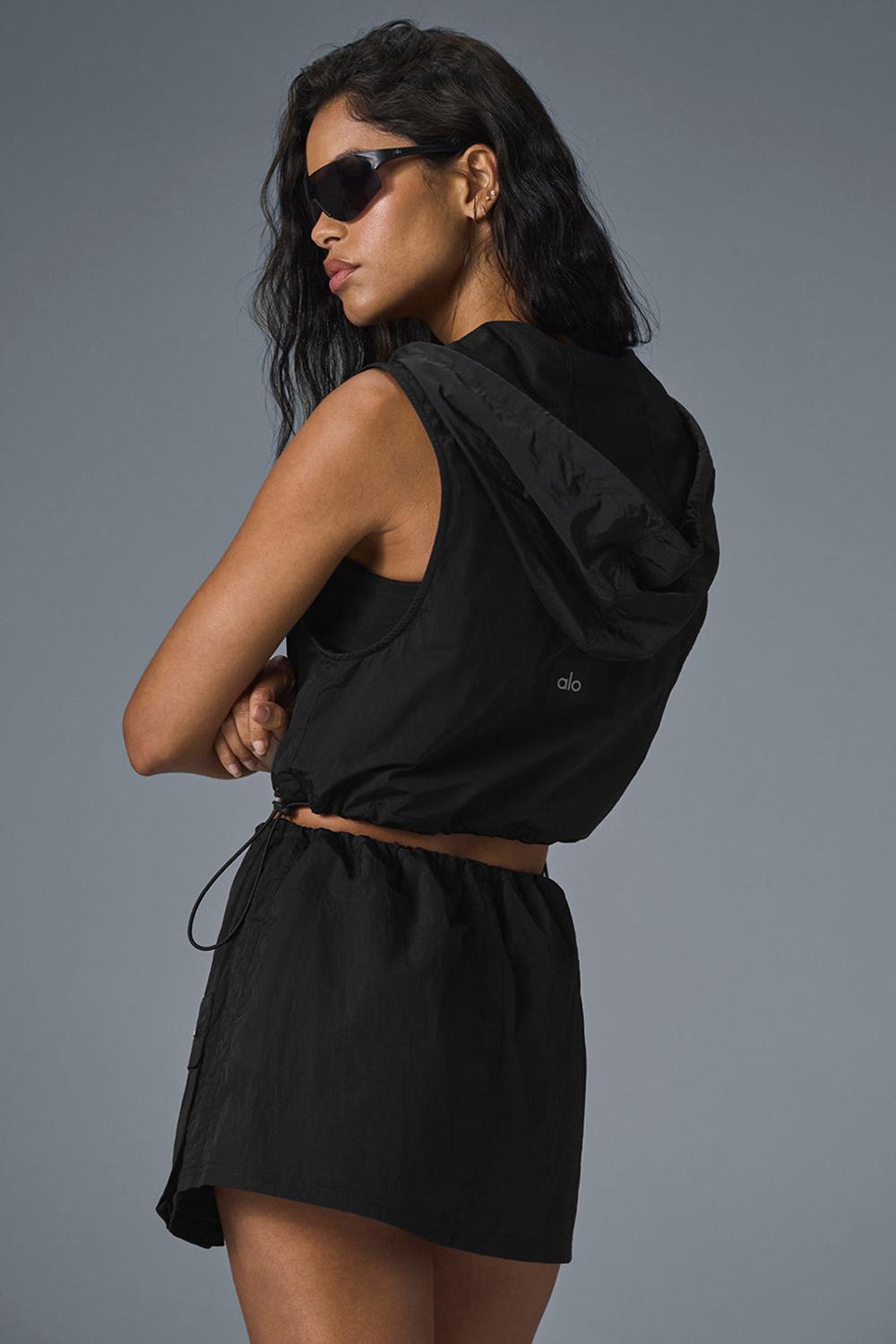 Chaleco Alo Yoga Crinkle Cropped Surplus Mujer Negras | España  IYLU-03917