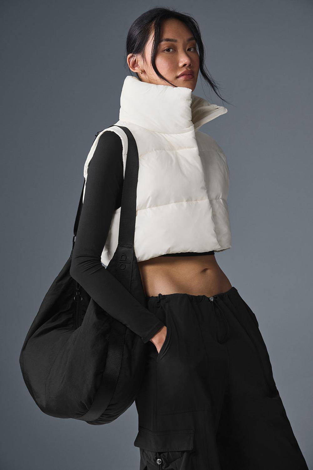 Chaleco Alo Yoga Cropped Gold Rush Puffer Mujer Ivory | España  EGLC-54287