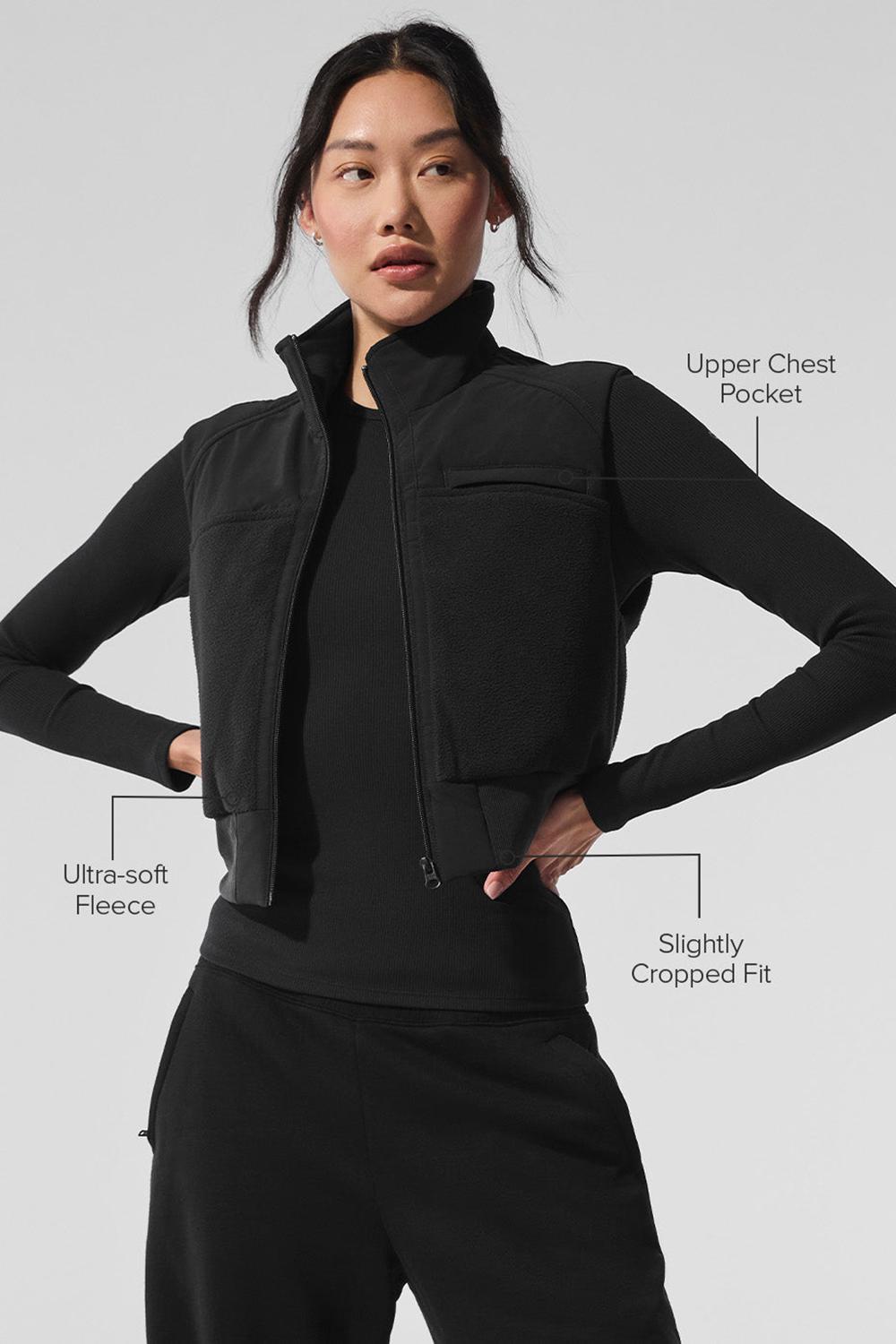 Chaleco Alo Yoga Polar Fleece Wintry Mix Mujer Negras | España  GNLV-98765