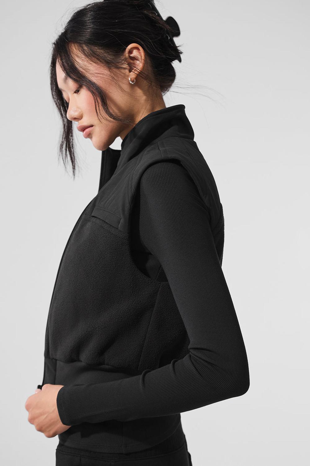 Chaleco Alo Yoga Polar Fleece Wintry Mix Mujer Negras | España  GNLV-98765
