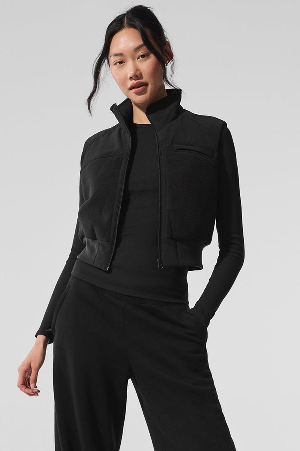 Chaleco Alo Yoga Polar Fleece Wintry Mix Mujer Negras | España  GNLV-98765