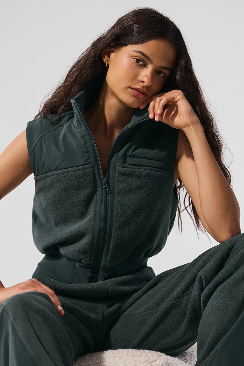 Chaleco Alo Yoga Polar Fleece Wintry Mix Mujer Verde | España  ZRPG-62139