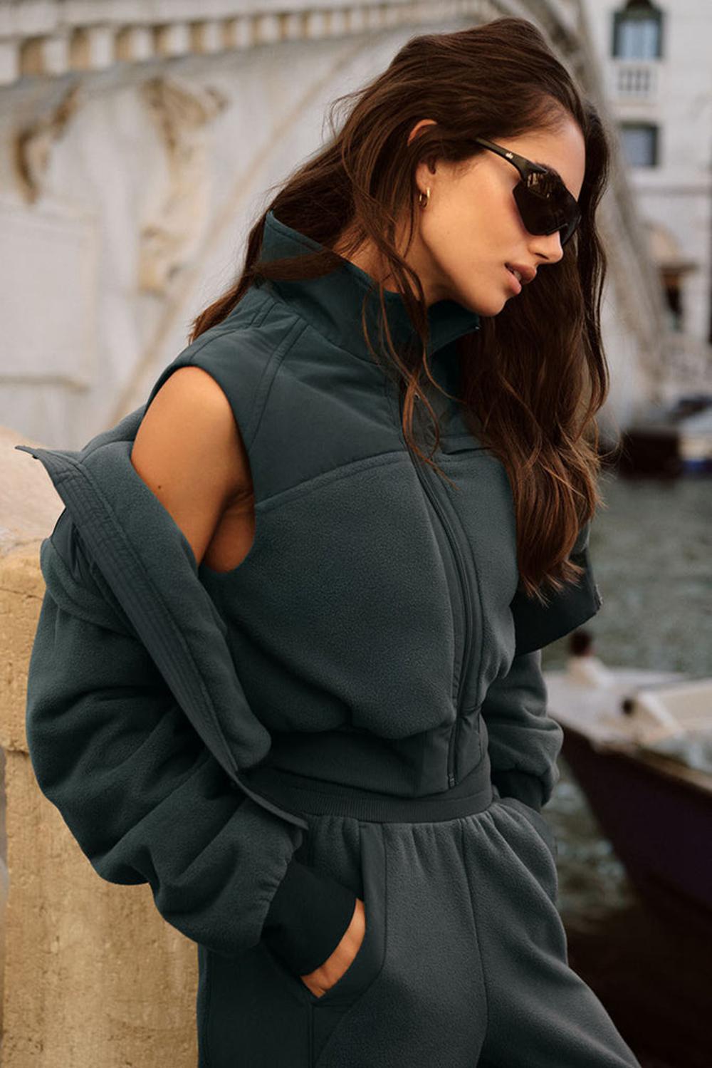 Chaleco Alo Yoga Polar Fleece Wintry Mix Mujer Verde | España  ZRPG-62139