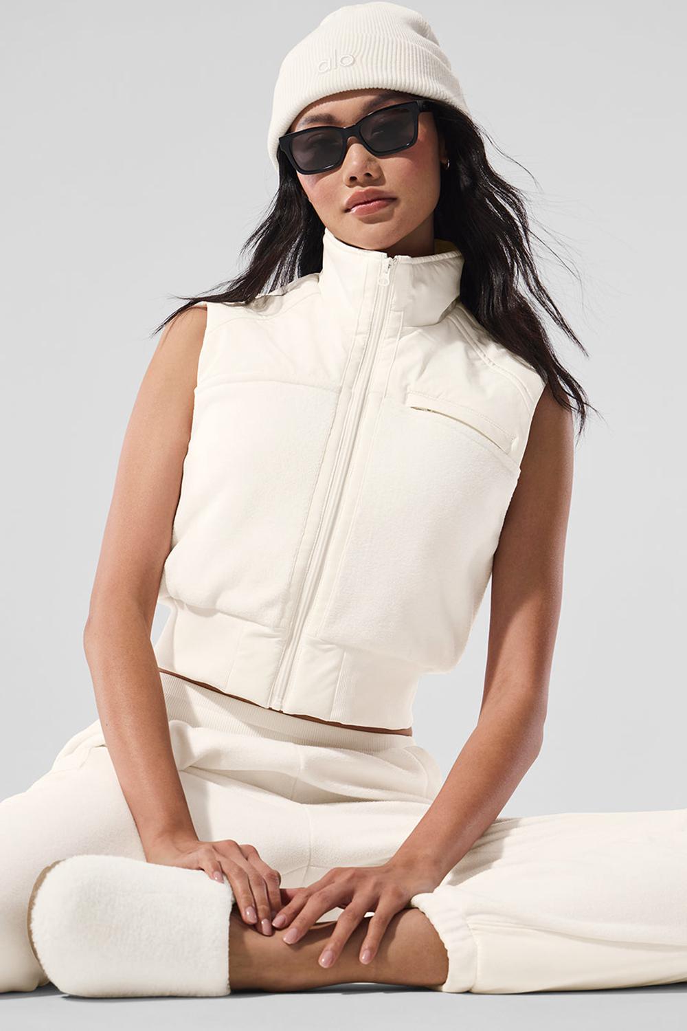 Chaleco Alo Yoga Polar Fleece Wintry Mix Mujer Ivory | España  ZGWS-18750