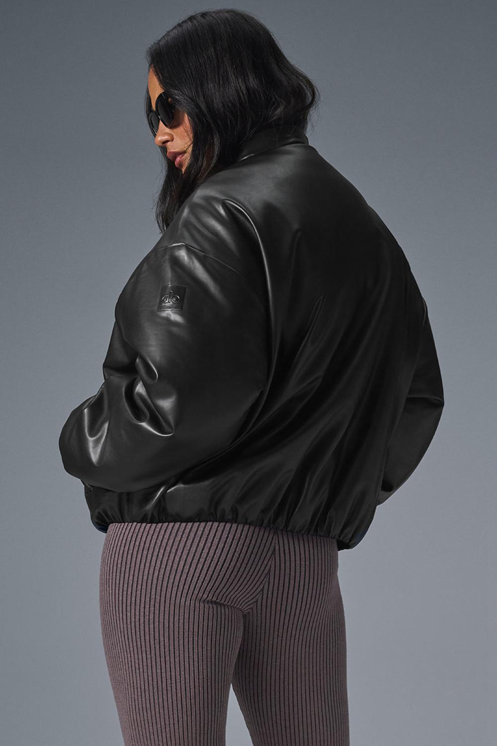 Chaqueta Bomber Alo Yoga Faux Leather Premier Mujer Negras | España  DYZF-53614