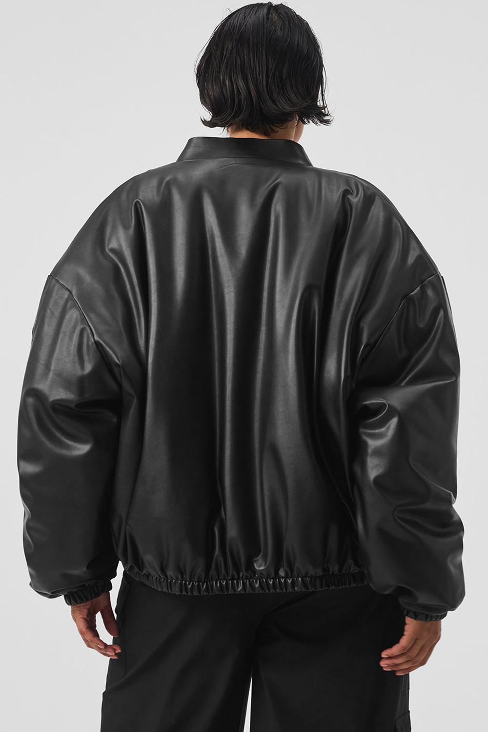 Chaqueta Bomber Alo Yoga Faux Leather Premier Mujer Negras | España  DYZF-53614