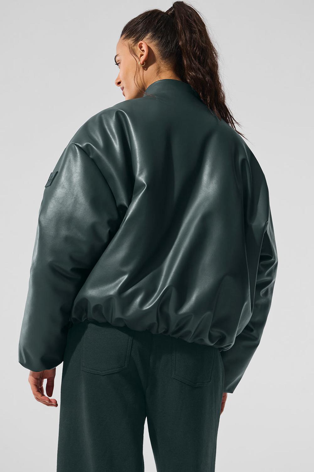 Chaqueta Bomber Alo Yoga Faux Leather Premier Mujer Verde | España  NKHW-15476
