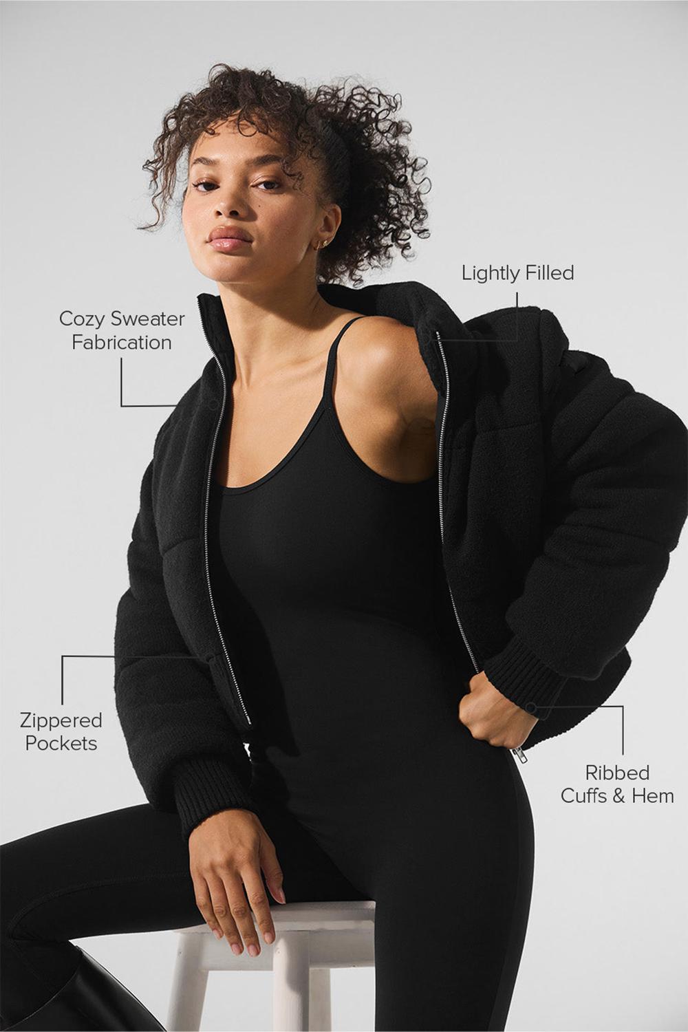 Chaqueta Puffer Alo Yoga Darling Sweater Mujer Negras | España  KTHS-18456