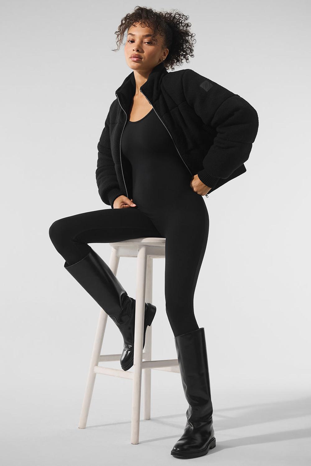 Chaqueta Puffer Alo Yoga Darling Sweater Mujer Negras | España  KTHS-18456