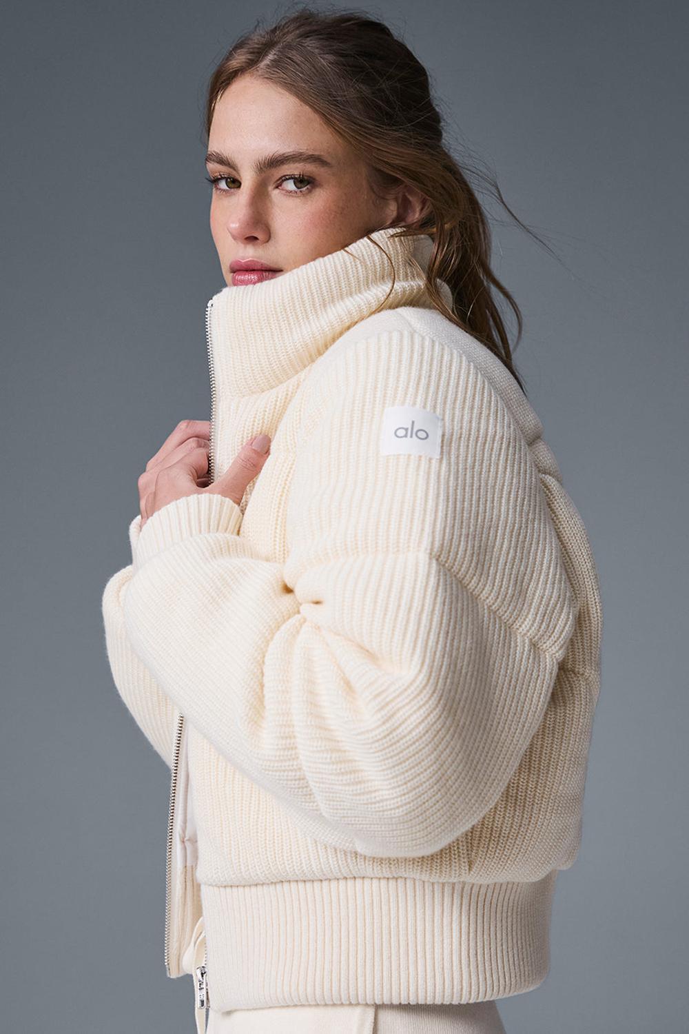 Chaqueta Puffer Alo Yoga Darling Sweater Mujer Ivory | España  VIGL-30162