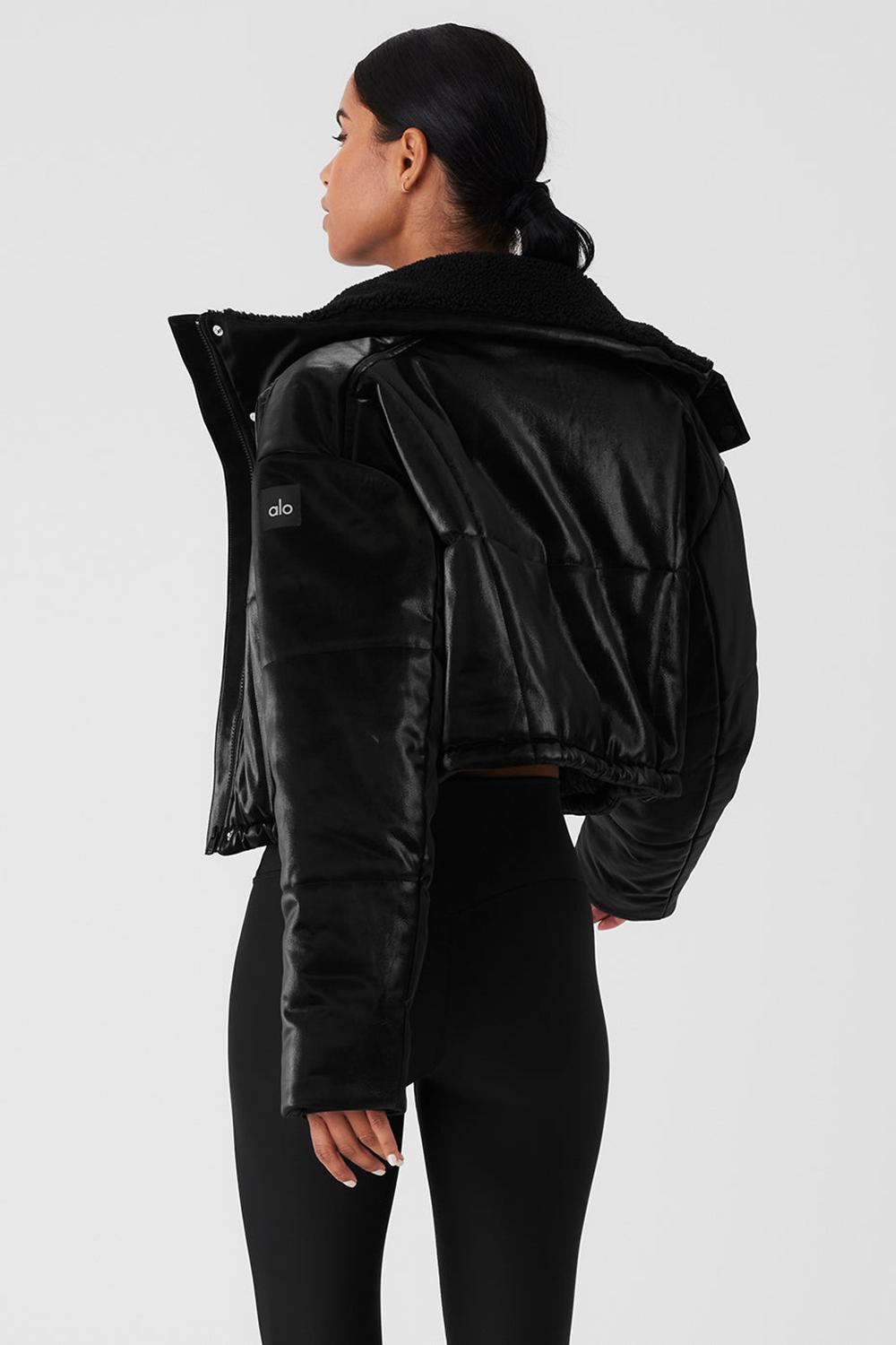Chaqueta Puffer Alo Yoga Orion Cropped Mujer Negras | España  ONVM-09178