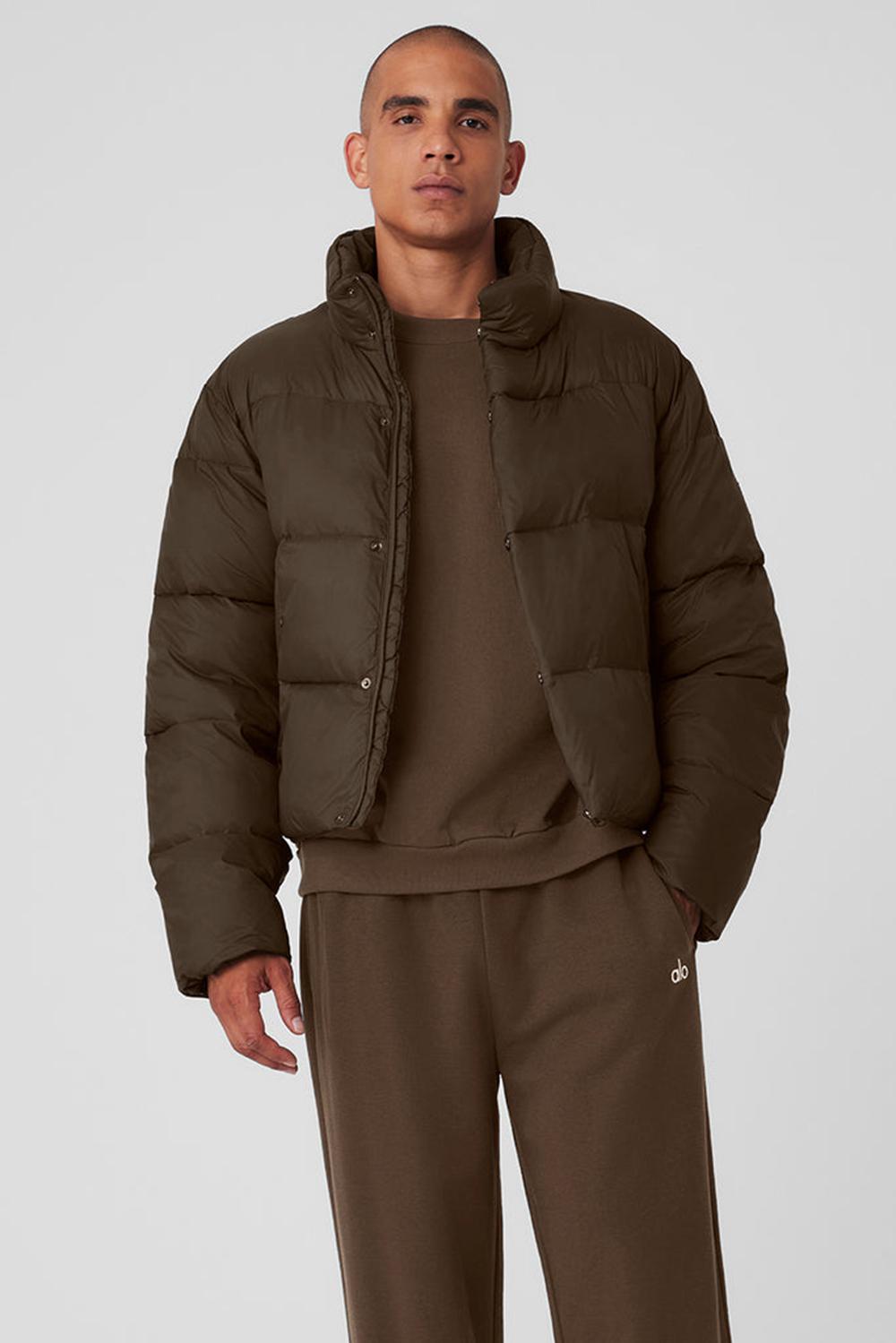 Chaqueta Puffer Alo Yoga Platinum Hombre Espresso | España  QXFL-69034