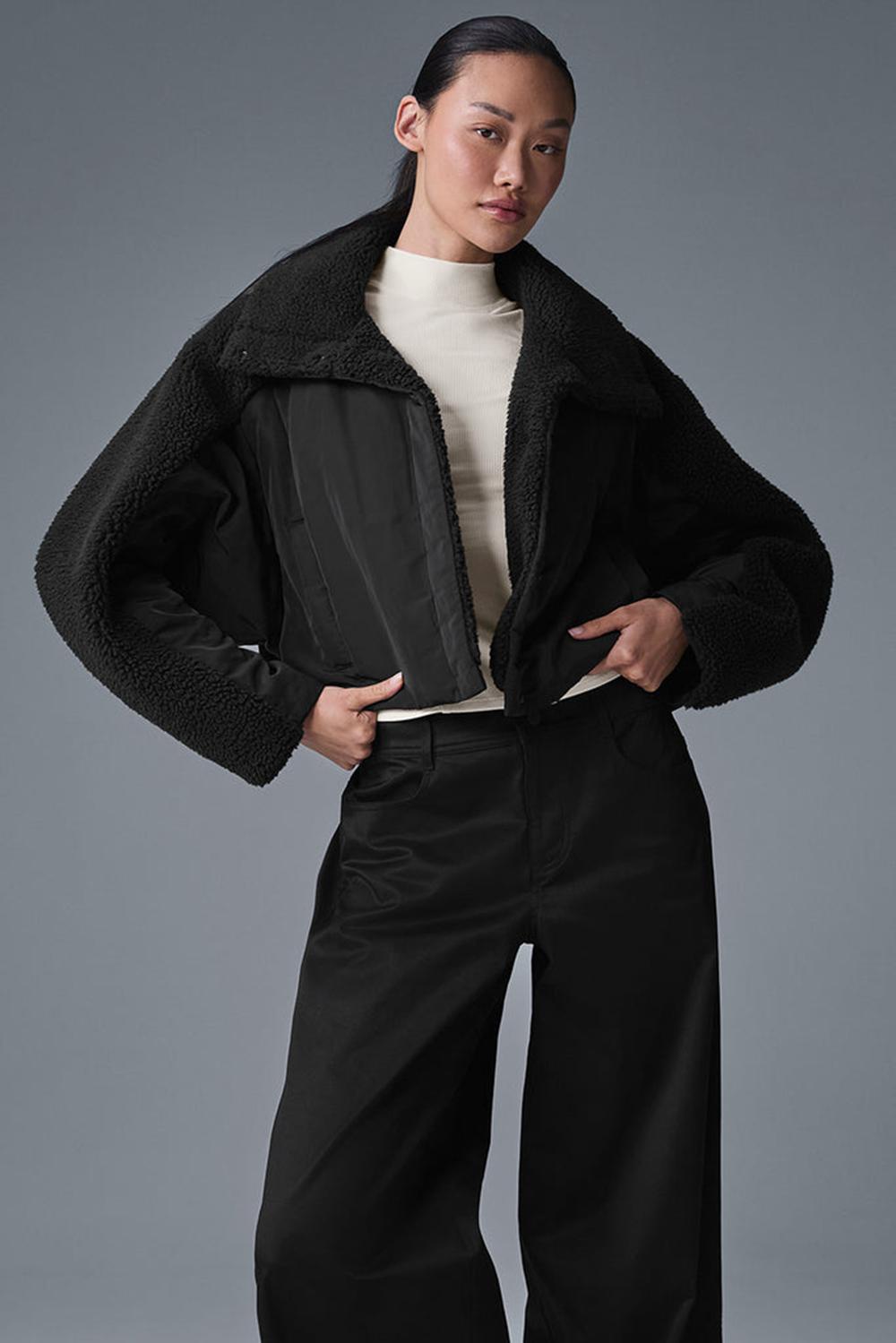Chaqueta Puffer Alo Yoga Sherpa Cozy Escape Mujer Negras Negras | España  OBSV-93028