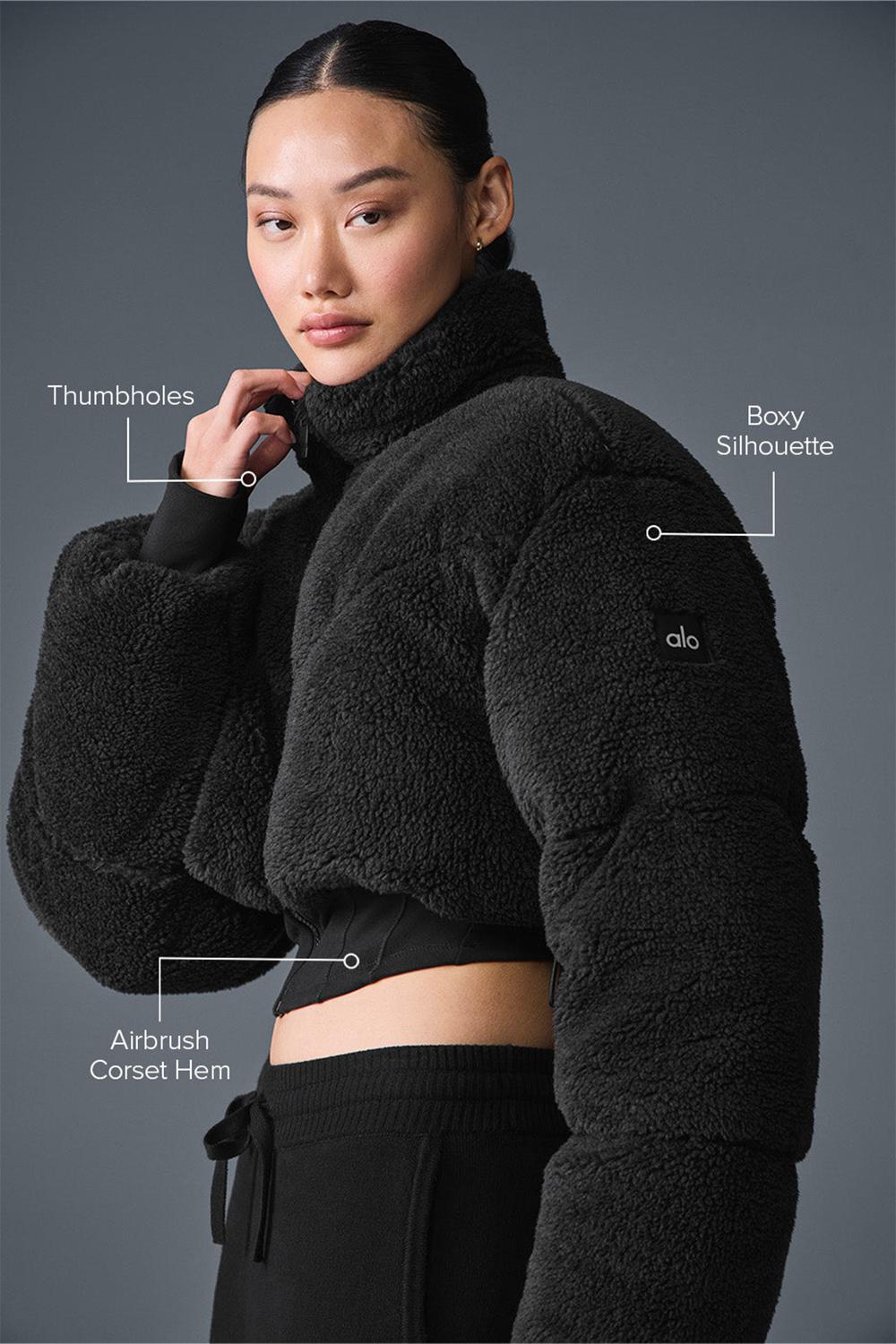 Chaqueta Puffer Alo Yoga Sherpa Main Act Corset Mujer Negras | España  CSLA-39142