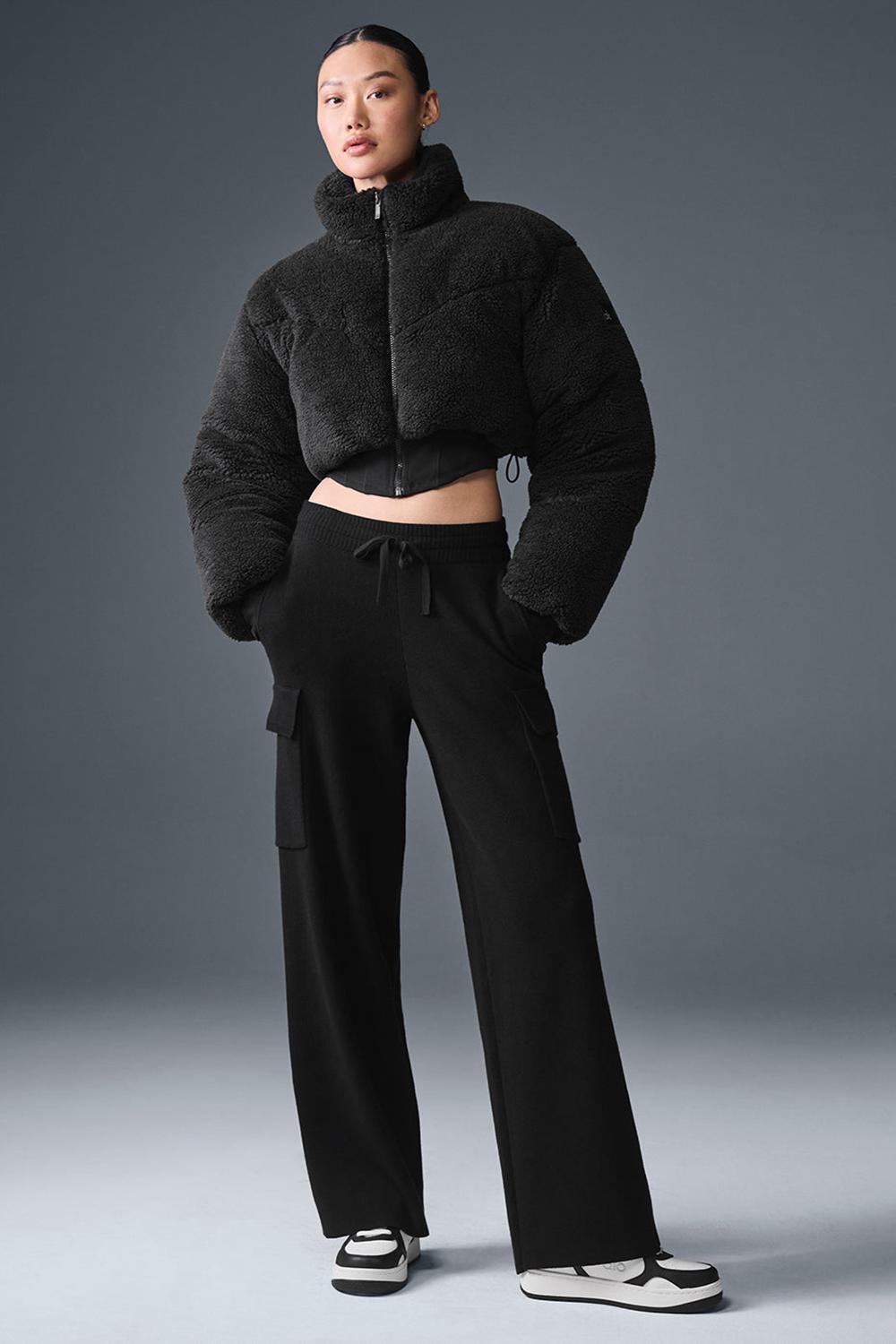 Chaqueta Puffer Alo Yoga Sherpa Main Act Corset Mujer Negras | España  CSLA-39142