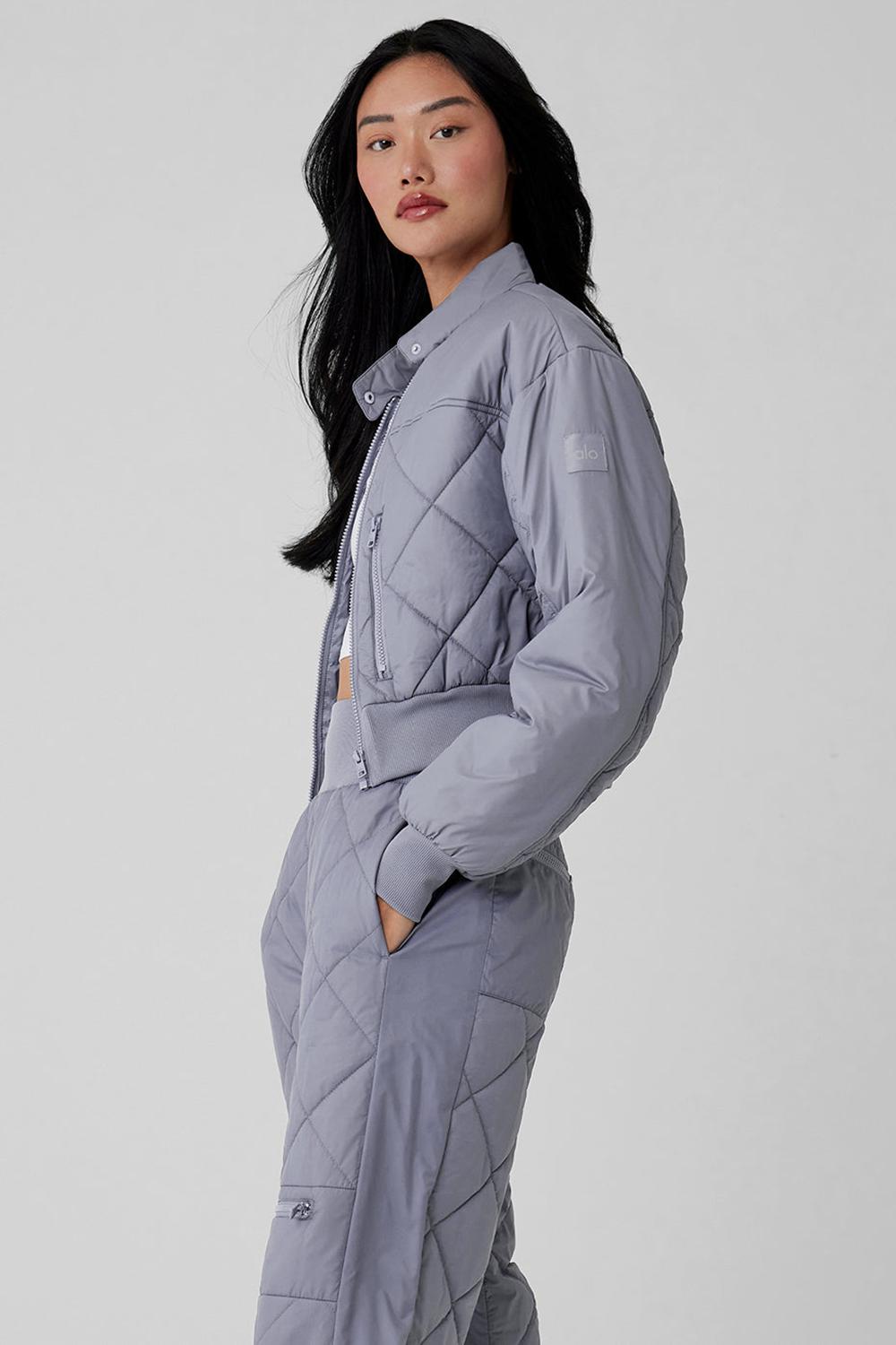 Chaqueta Puffer Alo Yoga Snowrider Mujer Fog | España  MCFU-68507
