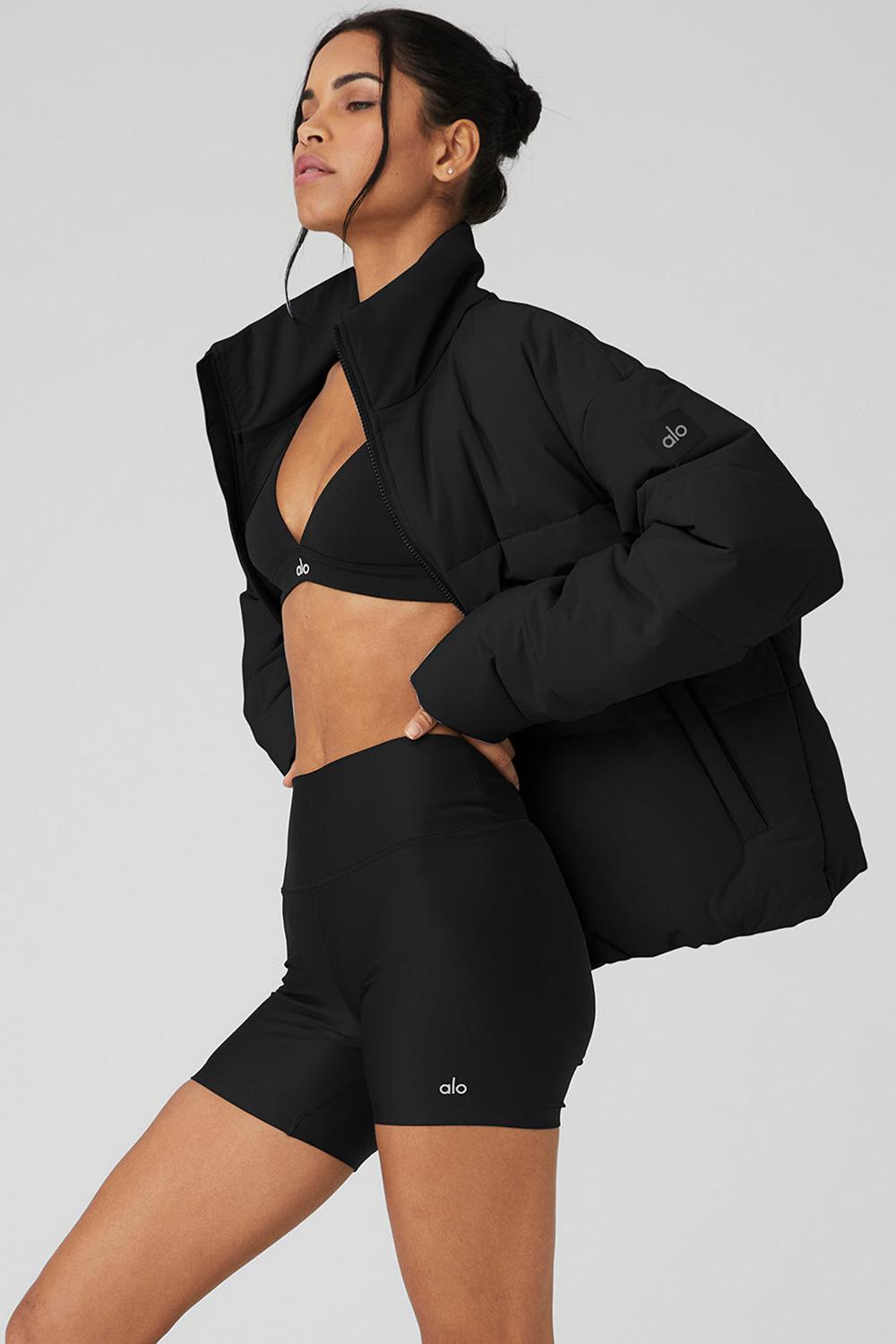 Chaqueta Puffer Alo Yoga Stretch Woven Street Mujer Negras | España  TXDW-21687