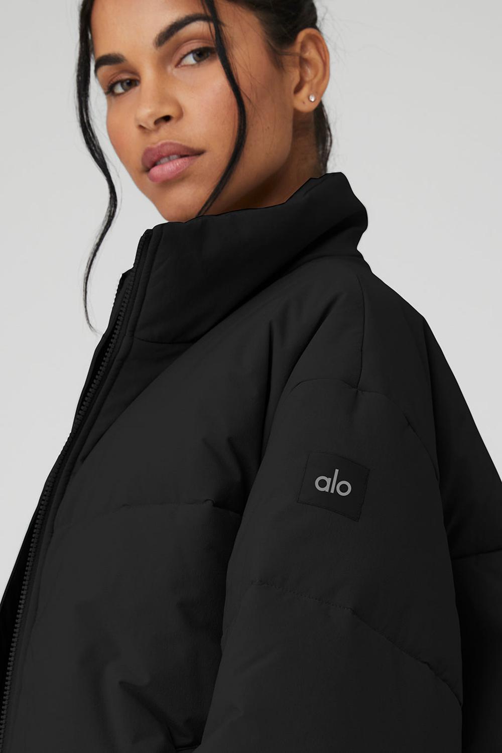Chaqueta Puffer Alo Yoga Stretch Woven Street Mujer Negras | España  TXDW-21687