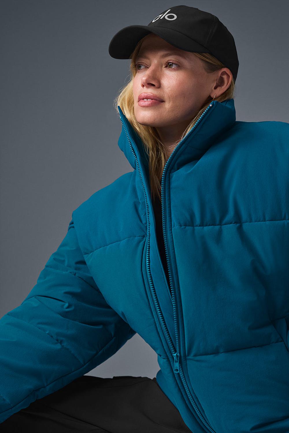 Chaqueta Puffer Alo Yoga Stretch Woven Street Mujer Azules | España  REKG-30746