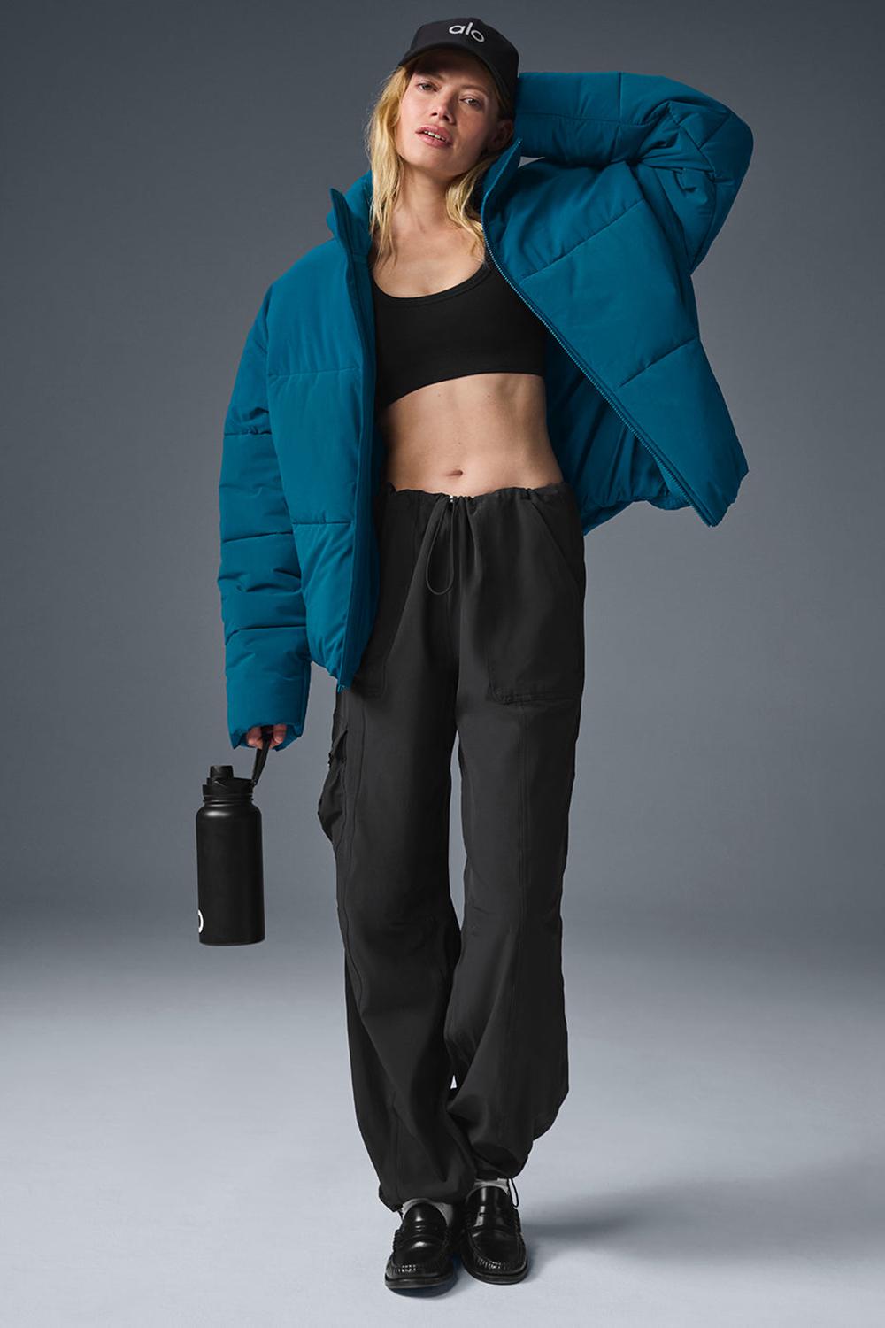 Chaqueta Puffer Alo Yoga Stretch Woven Street Mujer Azules | España  REKG-30746