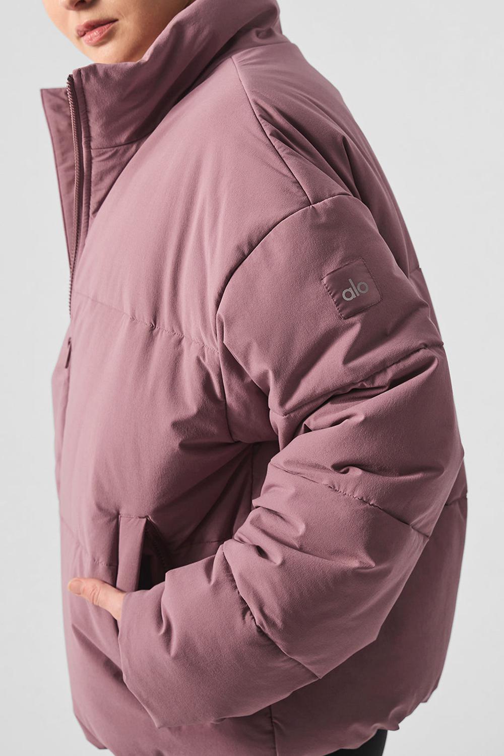 Chaqueta Puffer Alo Yoga Stretch Woven Street Mujer Woodrose | España  ASNK-80546