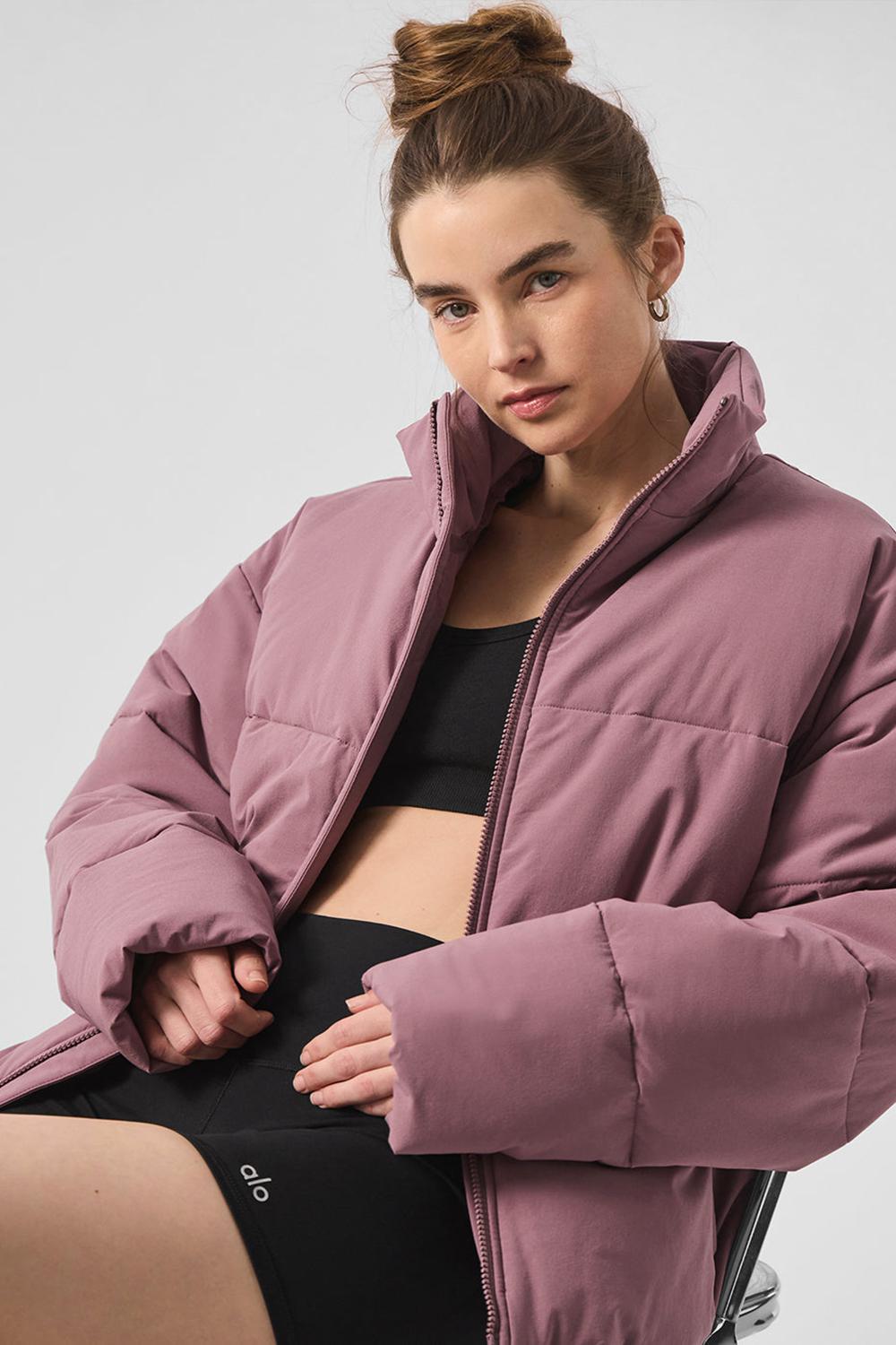 Chaqueta Puffer Alo Yoga Stretch Woven Street Mujer Woodrose | España  ASNK-80546