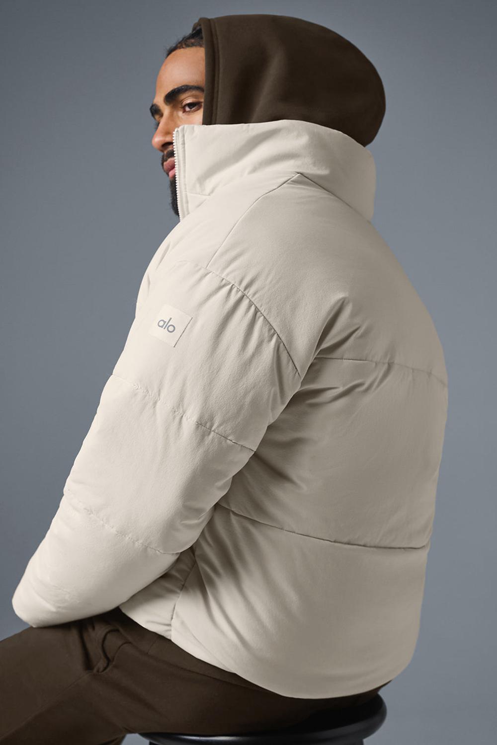 Chaqueta Puffer Alo Yoga Stretch Woven Street Hombre Bone | España  SAML-24803