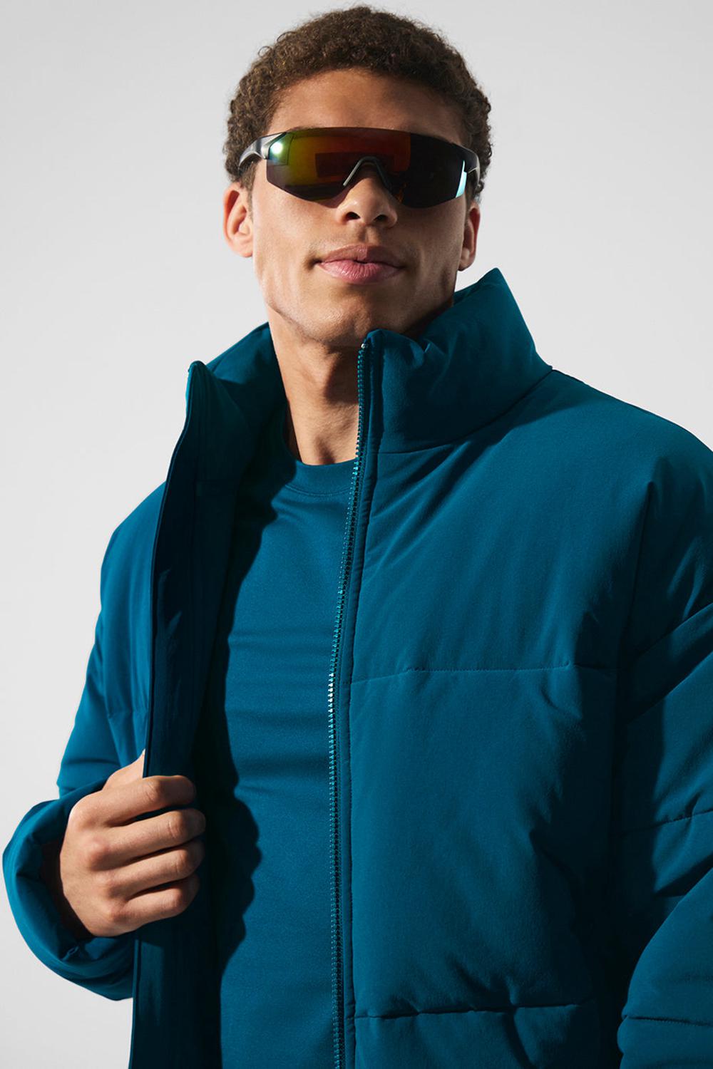 Chaqueta Puffer Alo Yoga Stretch Woven Street Hombre Azules | España  WPTO-84231