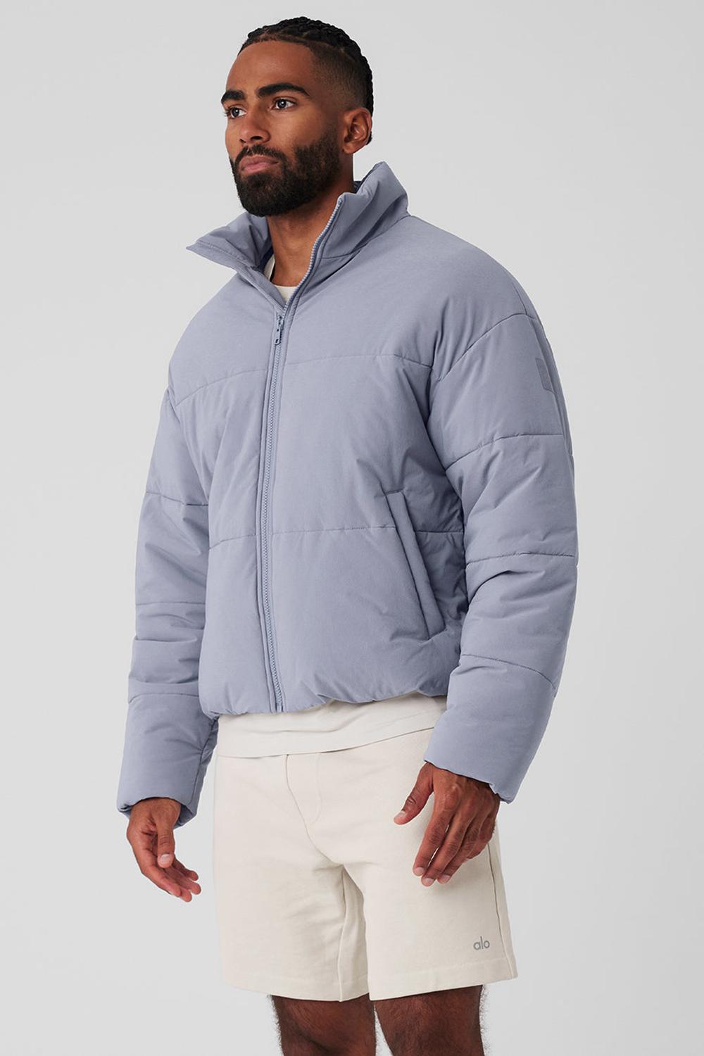 Chaqueta Puffer Alo Yoga Stretch Woven Street Hombre Fog | España  ESQF-03971