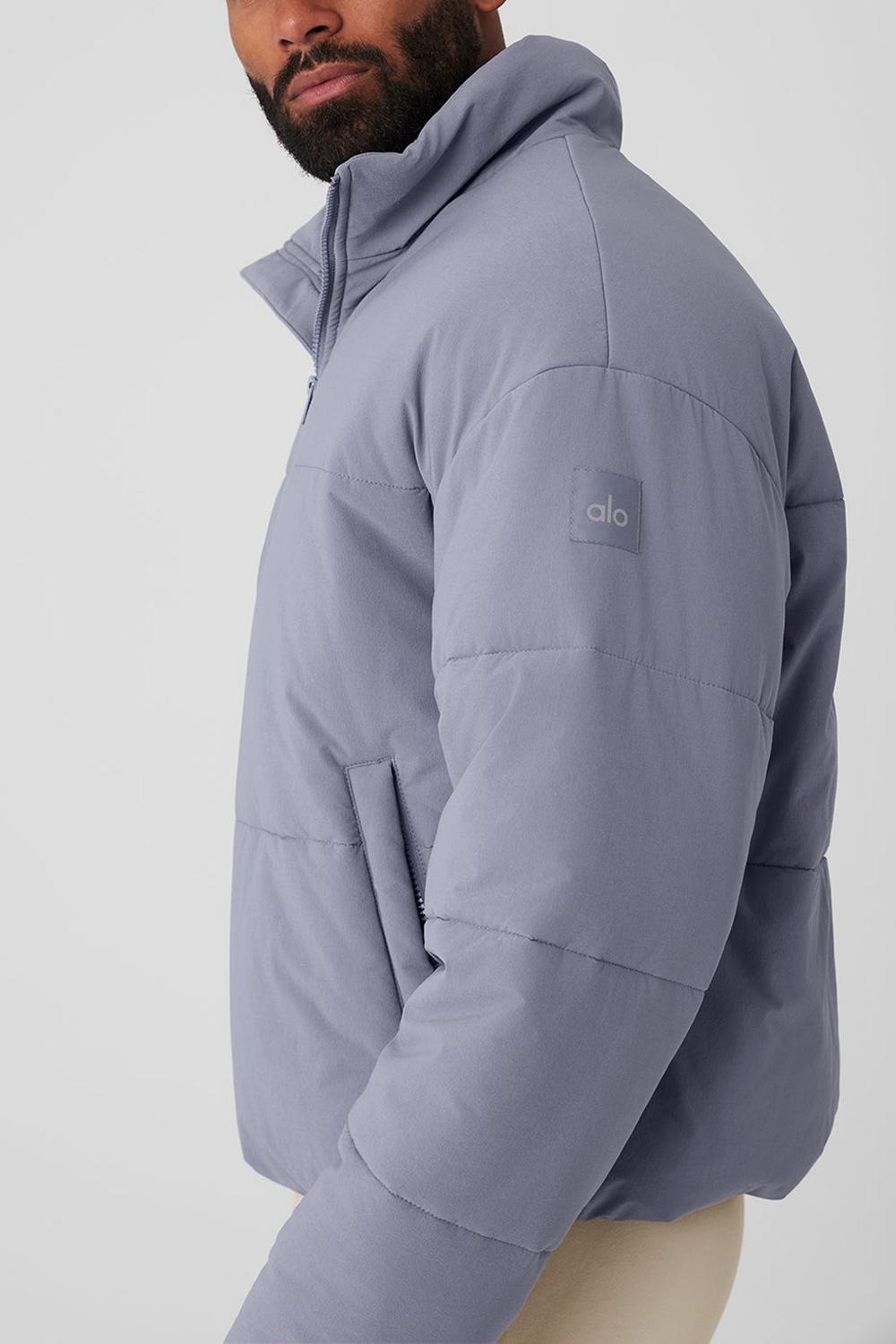 Chaqueta Puffer Alo Yoga Stretch Woven Street Hombre Fog | España  ESQF-03971