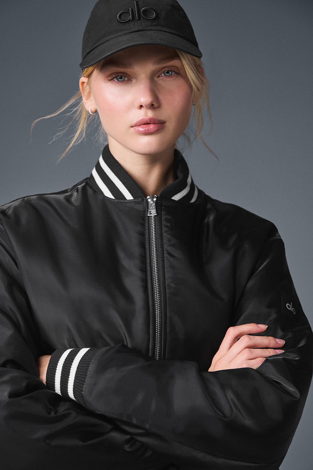 Chaquetas Alo Yoga Afterglow Varsity Mujer Negras | España  YLND-29607