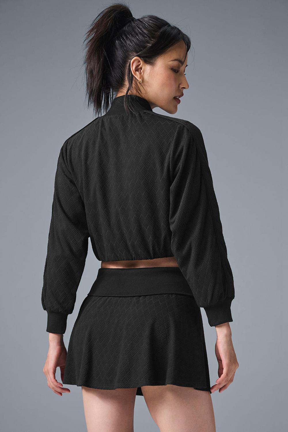 Chaquetas Alo Yoga Cropped Doubles Only Full Zip Mujer Negras | España  DUEZ-38790